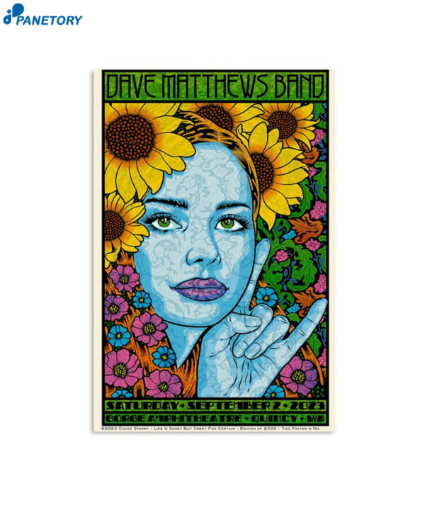 Dave Matthews Band Gorge Amphitheatre Washington Sept 2 2023 Poster