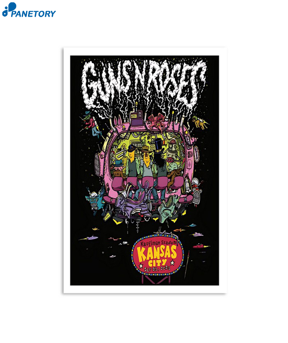 Guns N' Roses Kansas City Mo Kauffman Stadium Sep 23 2023 Poster