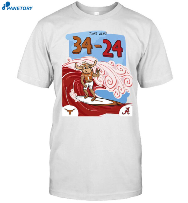 Horns Up In Tuscaloosa Texas Wins 34 24 Shirt