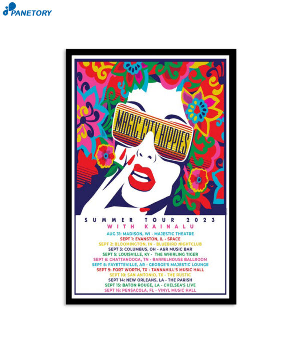 Magic City Hippies Summer Tour 2023 With Pink Skies Poster