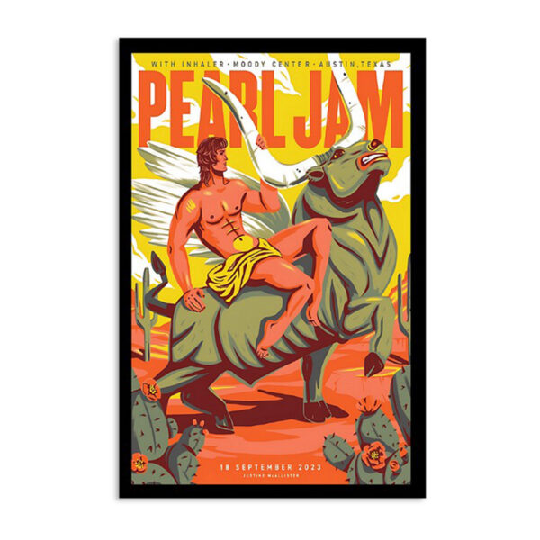 Pearl Jam Tour Moody Center Austin Tx Sept 18 2023 Poster