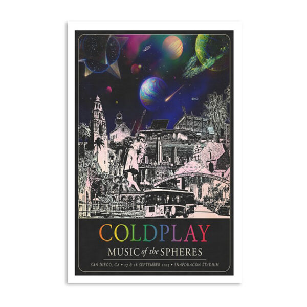 Poster Coldplay Snapdragon Stadium San Diego Ca Sept 27 2023 Poster