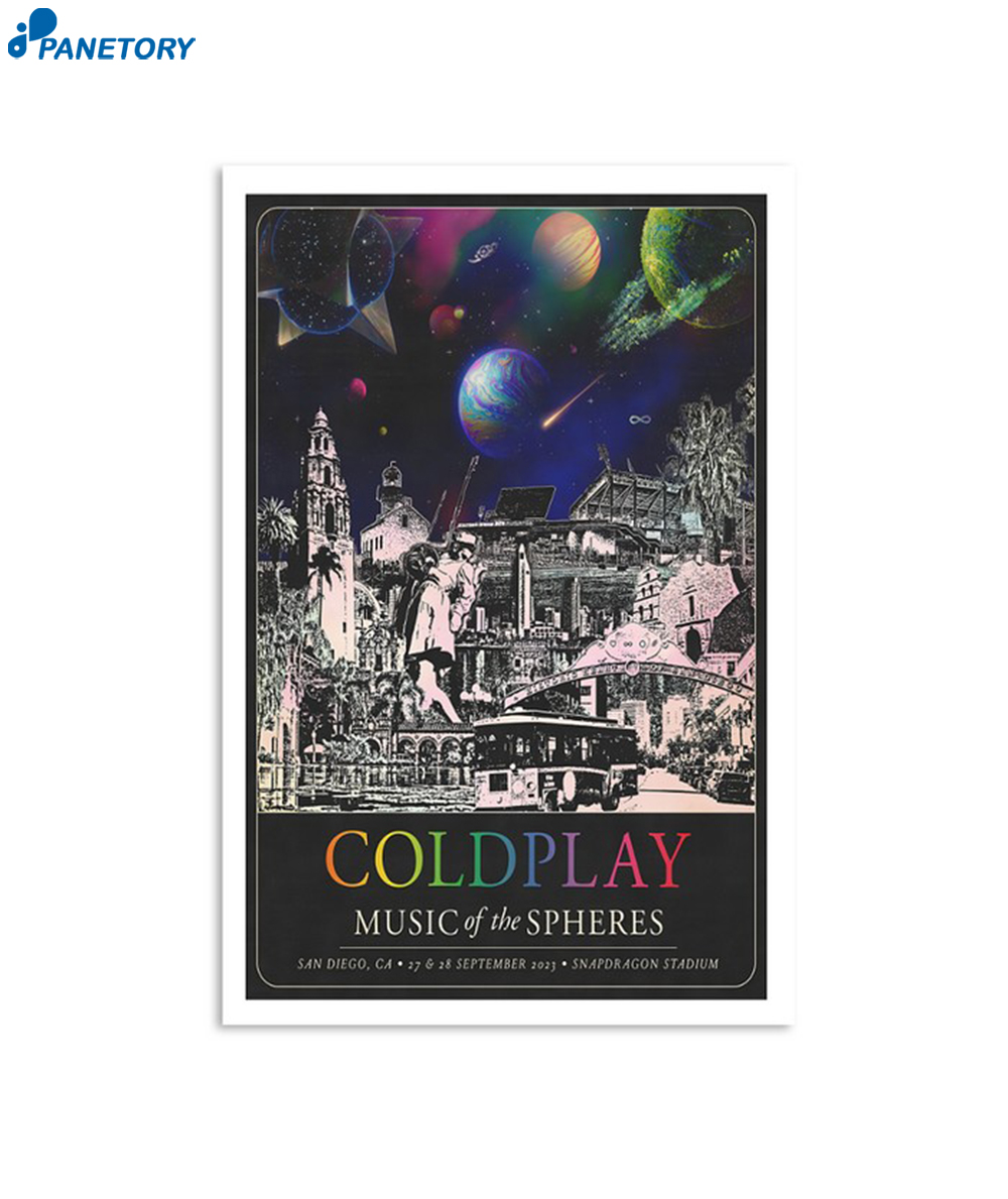 Poster Coldplay Snapdragon Stadium San Diego Ca Sept 27 2023 Poster