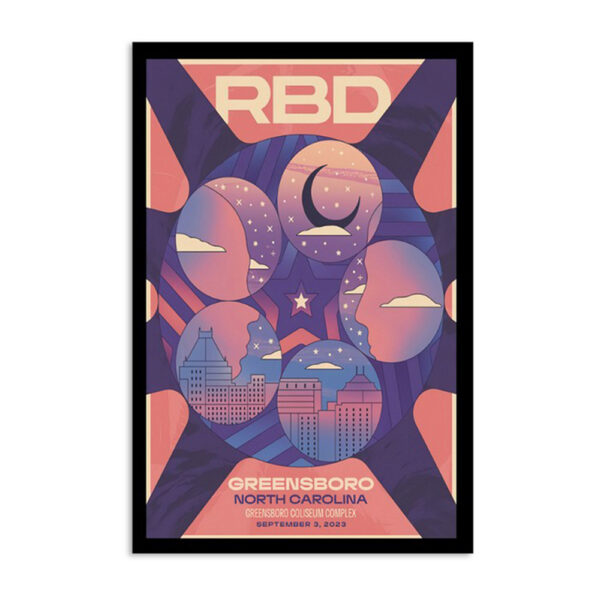 Rbd Soy Rebelde World Tour Greensboro Nc Sept 3 2023 Poster