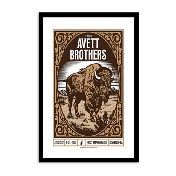 The Avett Brothers Frost Amphitheater Stanford Ca Sep 24 2023 Poster