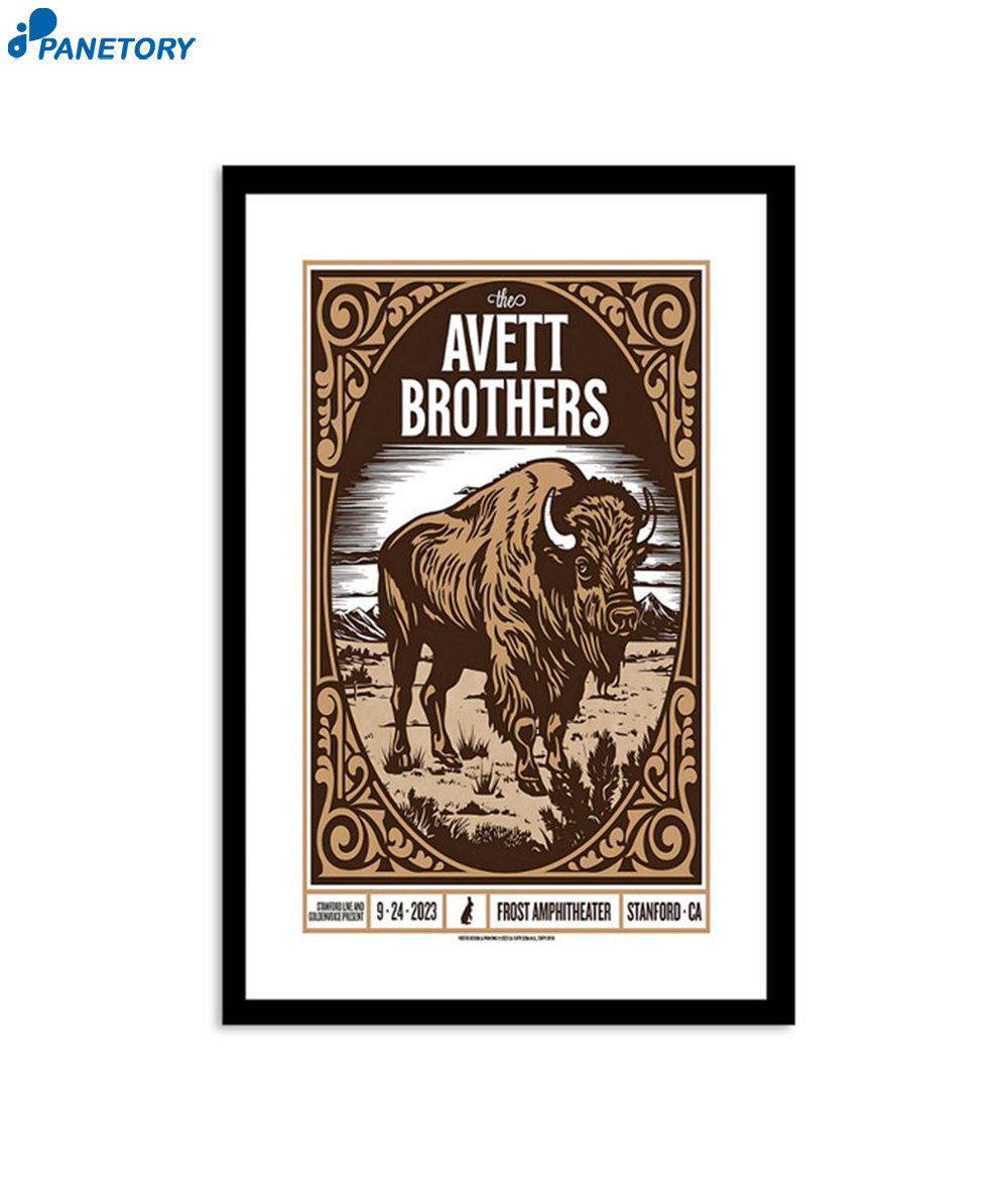 The Avett Brothers Frost Amphitheater Stanford Ca Sep 24 2023 Poster