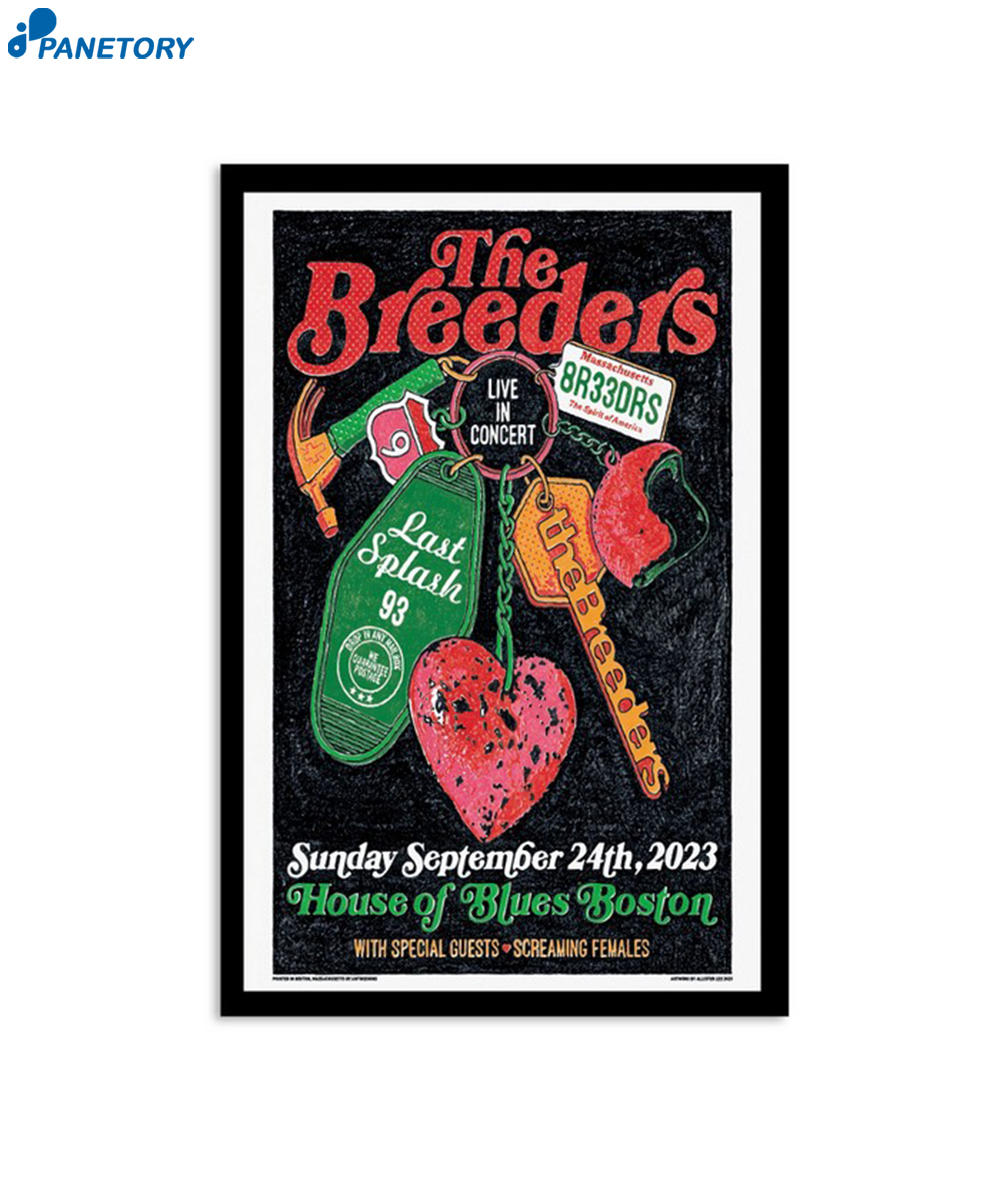 The Breeders House Of Blues Boston September 24 2023 Poster