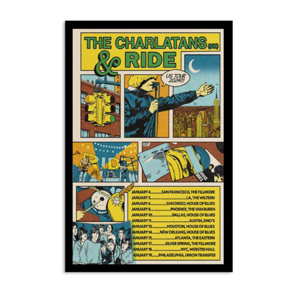 The Charlatans & Ride Us Tour 2024 Poster