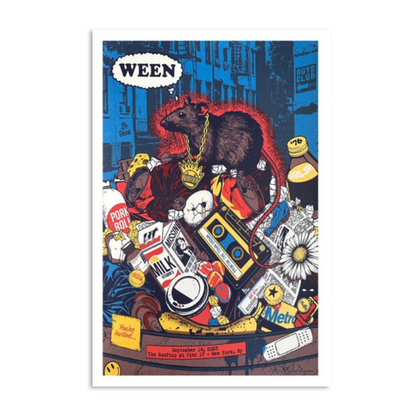 Ween Band Pier 17 New York Ny September 14 2023 Poster