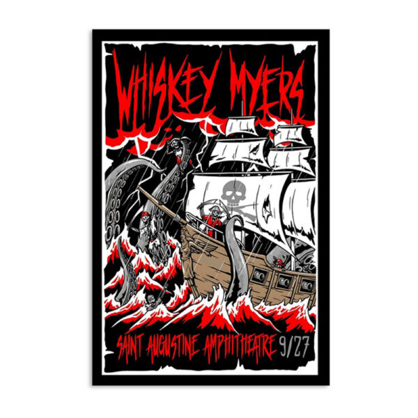 Whiskey Myers Saint Augustine Amphitheatre Sept 27 2023 Poster