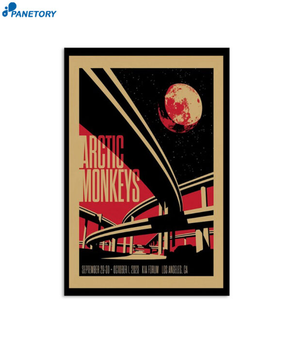 Arctic Monkeys Oct 2023 Tour Los Angeles Ca Poster