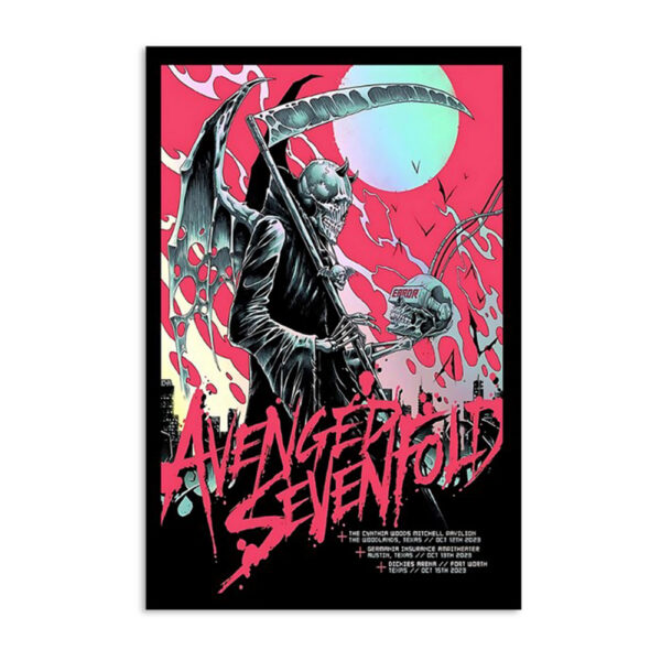 Avenged Sevenfold Oct 15 2023 Dickies Arena Fort Worth Tx Poster