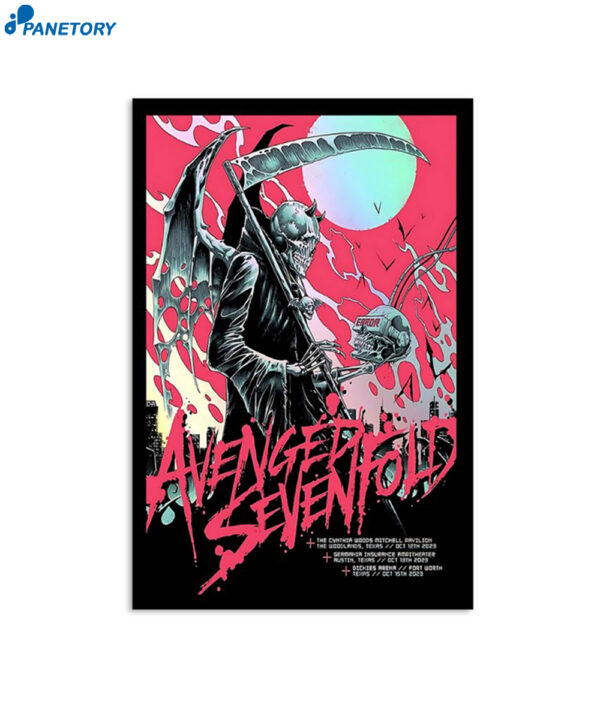 Avenged Sevenfold Oct 15 2023 Dickies Arena Fort Worth Tx Poster