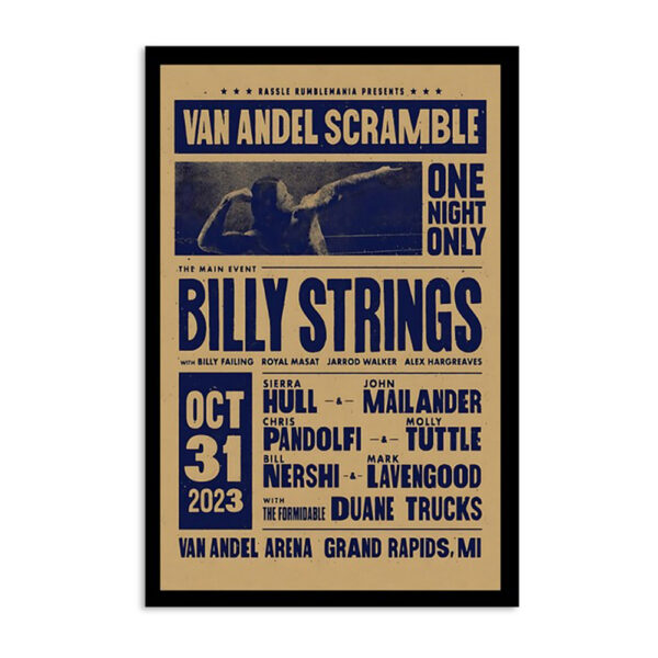 Billy Strings Show At Van Andel Arena October 31 2023 Poster
