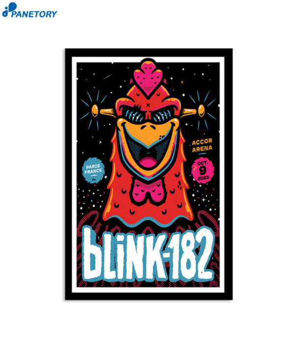 Blink-182 Event Accor Arena Paris France Oct 9 2023 Poster