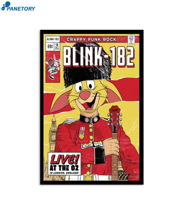 Blink-182 London O2 Arena Event Oct 12 2023 Poster