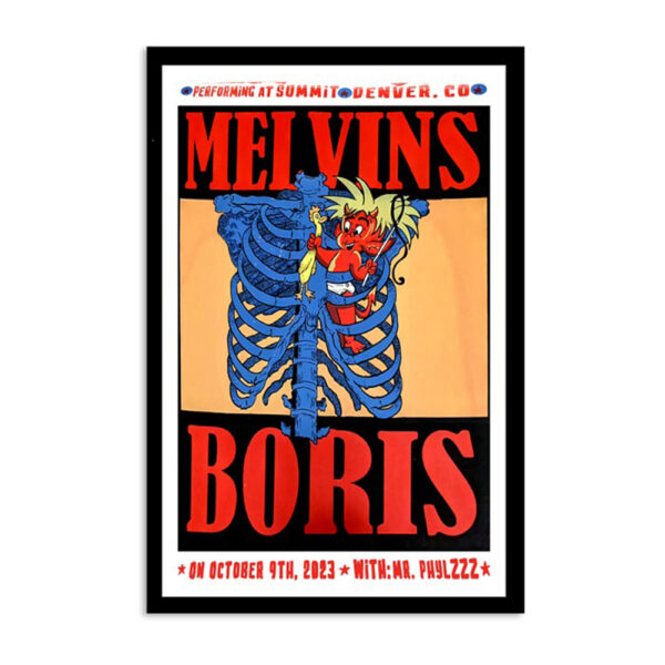 Boris And Melvins Tour Oct 09 2023 Denver Co Poster