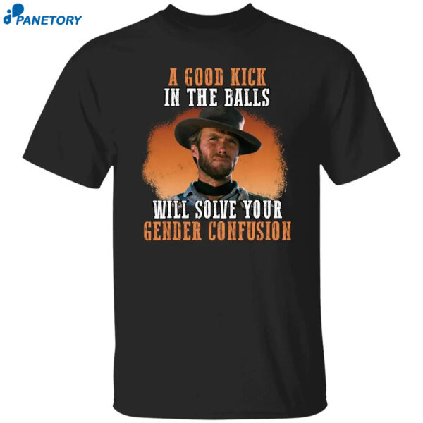Clinton Eastwood A Good Kick In The Balls Will Solve Your Gender Confusion Shirt