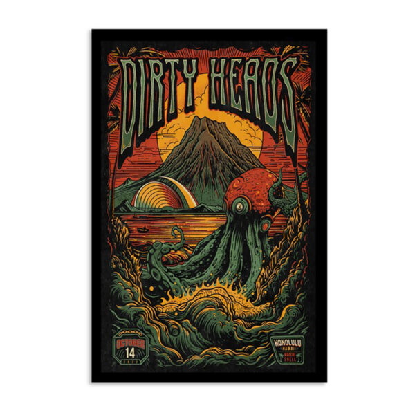 Dirty Heads Island Glow Tour 2023 Waikiki Shell Honolulu Oct 14 Poster