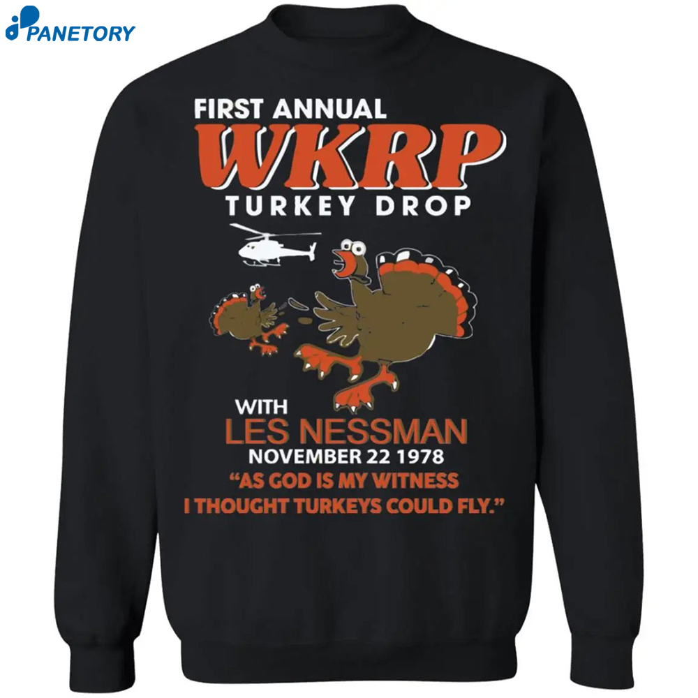 First Annual Wkrp Turkey Drop With Les Nessman Shirt 2