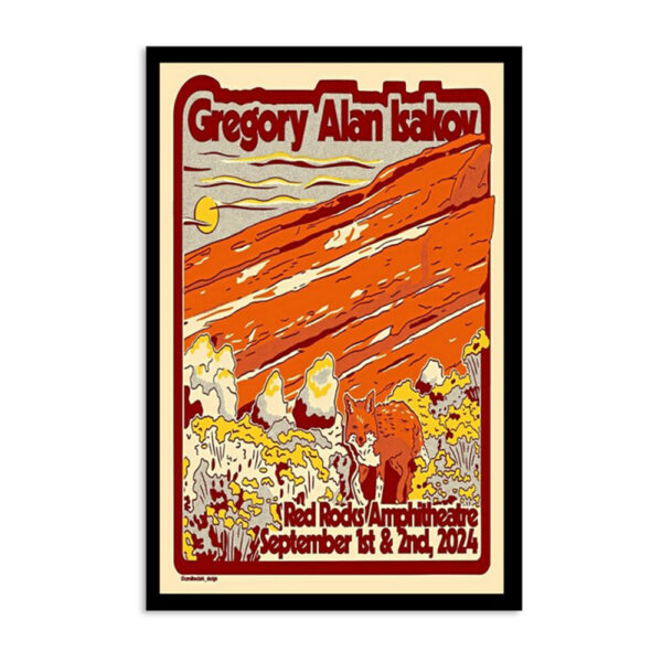 Gregory Alan Isakov Red Rocks Amphitheatre Co September 2024 Poster