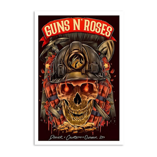 Guns N' Roses Denver Ball Arena Oct 27 2023 Show Poster