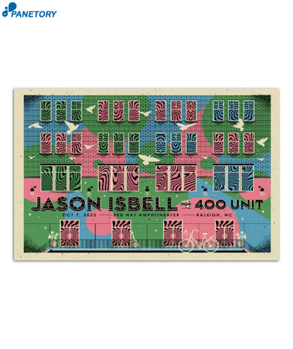 Jason Isbell And The 400 Unit Raleigh Red Hat Amphitheater October 7 2023 Poster