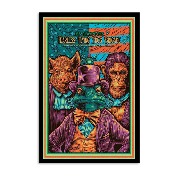 Les Claypool's Fearless Flying Frog Brigade Denver Oct 15 2023 Poster