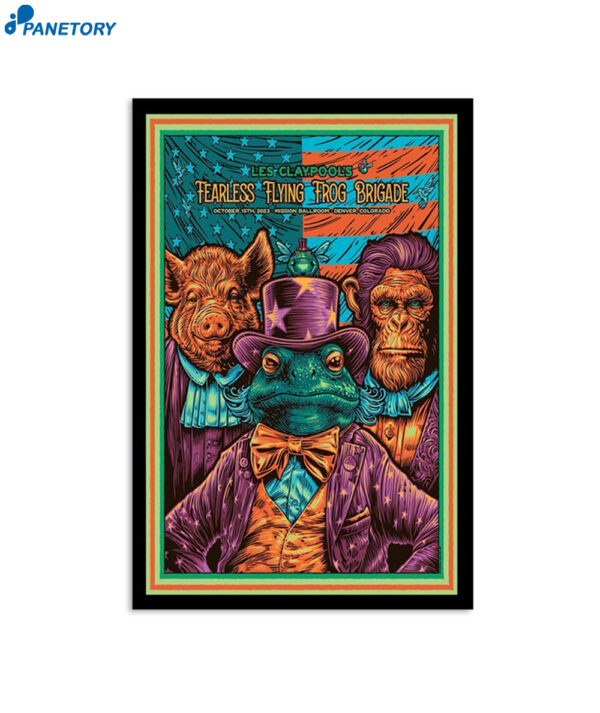 Les Claypool'S Fearless Flying Frog Brigade Denver Oct 15 2023 Poster