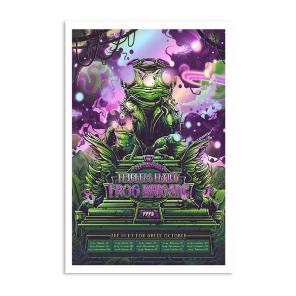 Les Claypool's Fearless Flying Frog Brigade The Hunt For Green Tour October 2023 Poster
