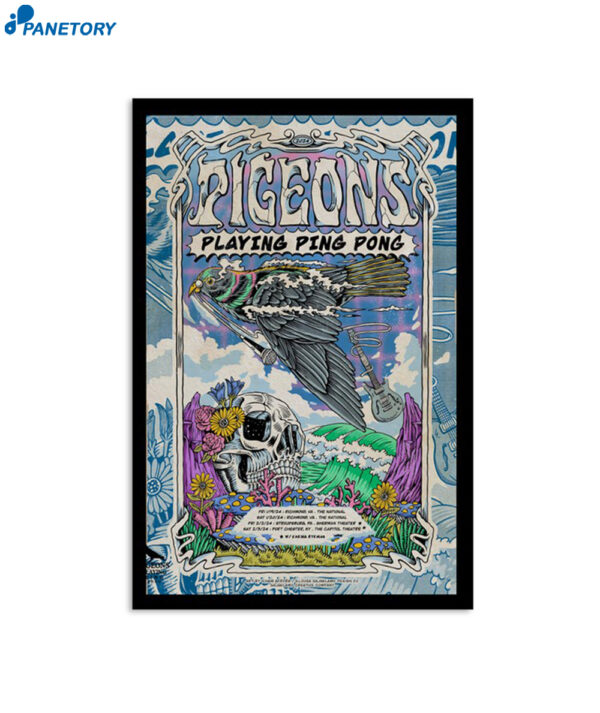 Pigeons Playing Ping Pong Tour January 2024 Poster