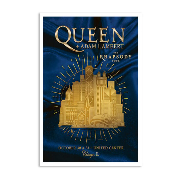 Queen X Adam Lambert October 2023 Show At United Center Chicago IL Poster