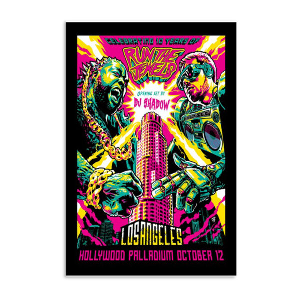 Run The Jewels With Dj Shadow Los Angeles 10 12 2023 Event Poster