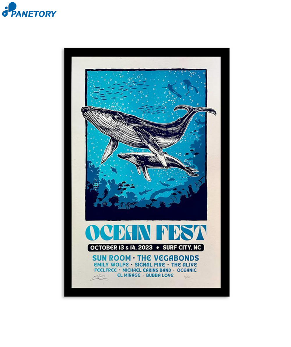 Surf City Nc Ocean Fest Event Poster October 13 14 2023 Poster