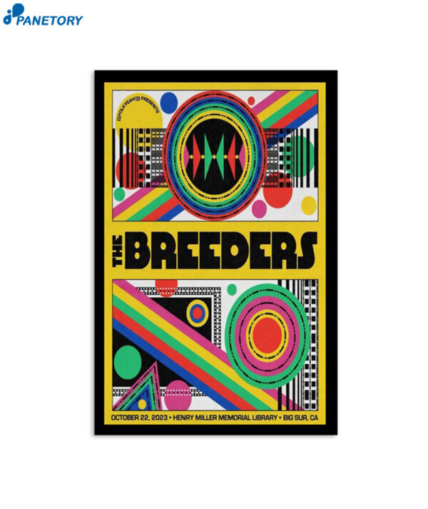 The Breeders Tour Henry Miller Memorial Library Oct 22 2023 Poster