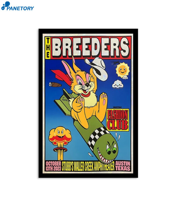 The Breeders Tour Stubb'S Waller Creek Amphitheater Oct 13 2023 Poster