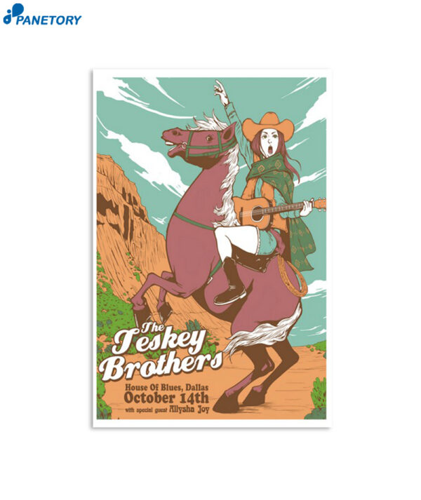 The Teskey Brothers Dallas Tx House Of Blues October 14 2023 Poster