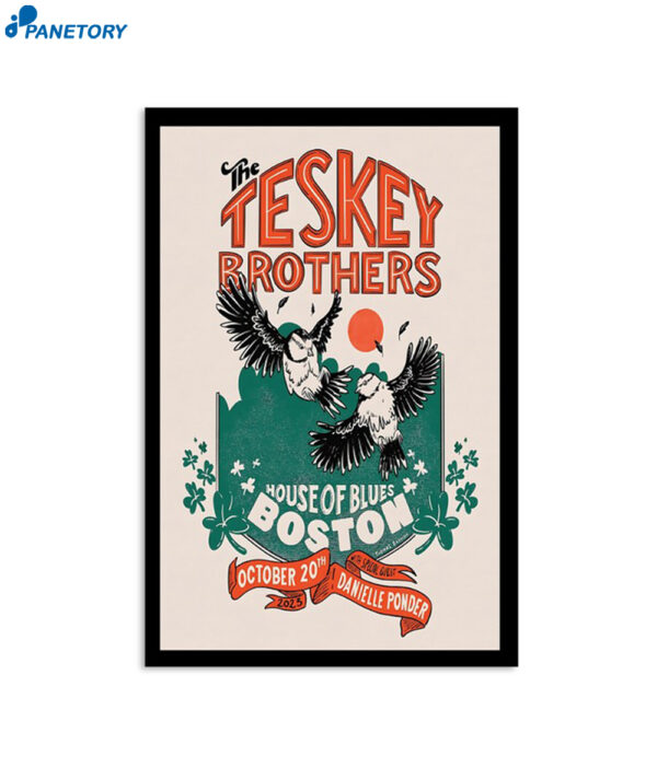 The Teskey Brothers Oct 20 2023 House Of Blues Boston Ma Poster