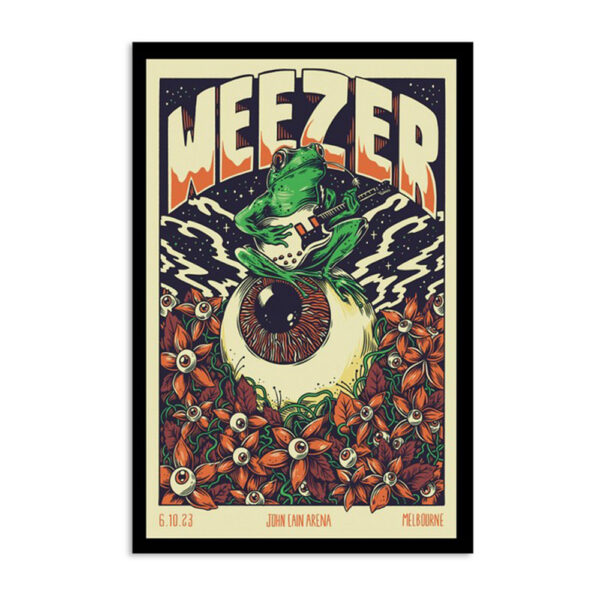 Weezer Tour Melbourne John Cain Arena Oct 06 2023 Poster
