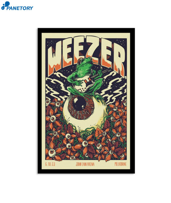 Weezer Tour Melbourne John Cain Arena Oct 06 2023 Poster