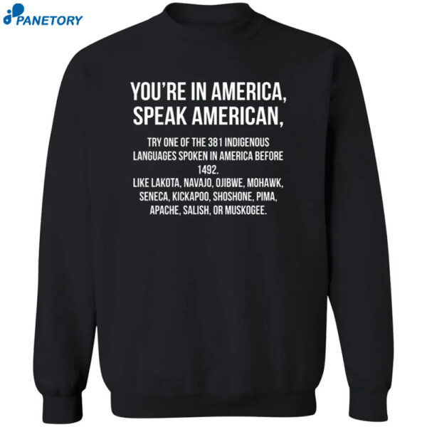 You'Re In America Speak American Try One Of The 381 Indigenous Shirt