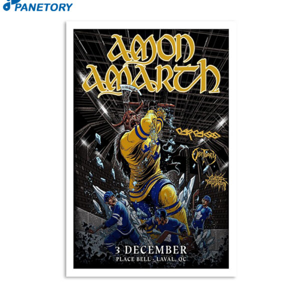 Amon Amarth Place Bell Laval Qc December 3 2023 Poster