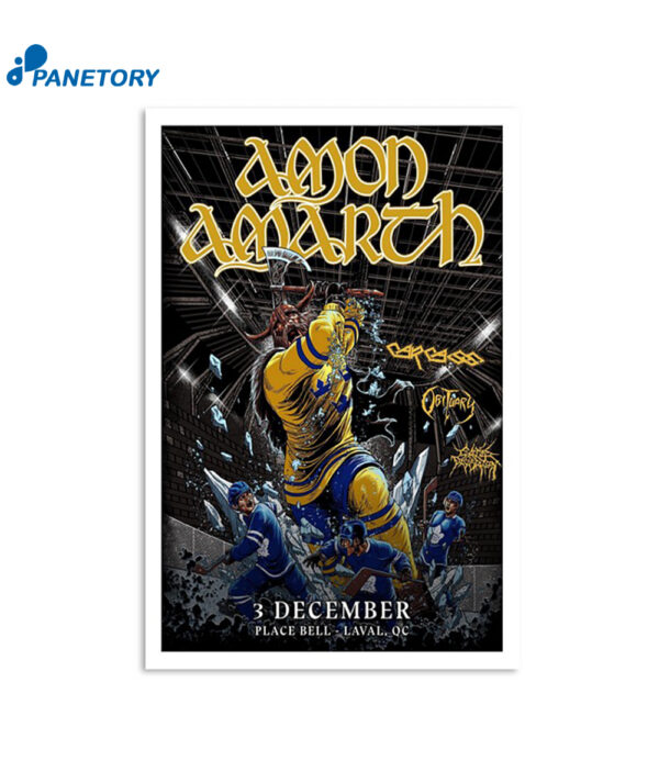 Amon Amarth Place Bell Laval Qc December 3 2023 Poster