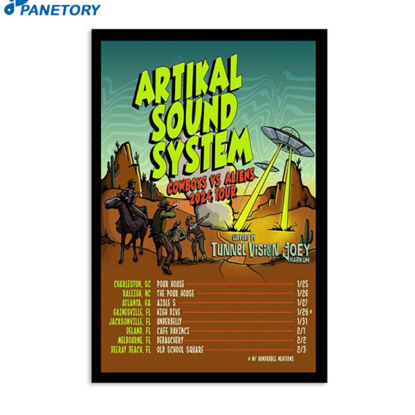 Artikal Sound System Cowboys Vs Aliens 2024 Tour Poster