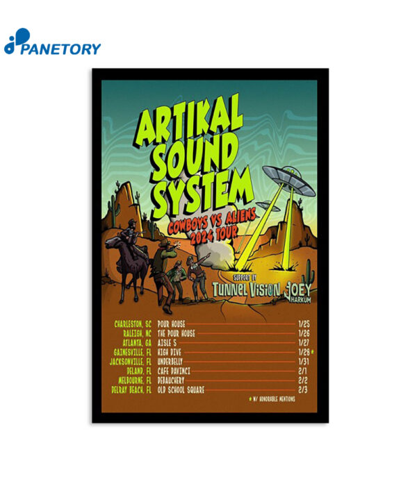 Artikal Sound System Cowboys Vs Aliens 2024 Tour Poster