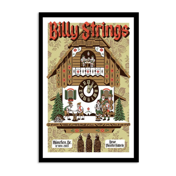 Billy Strings Concert Neue Theaterfabrik Munich Germany Nov 12 2023 Poster