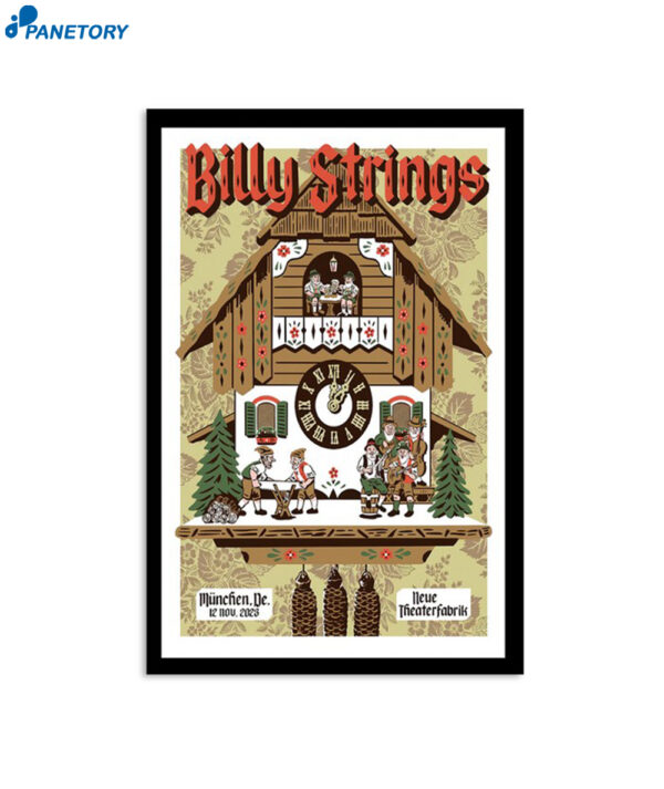 Billy Strings Concert Neue Theaterfabrik Munich Germany Nov 12 2023 Poster