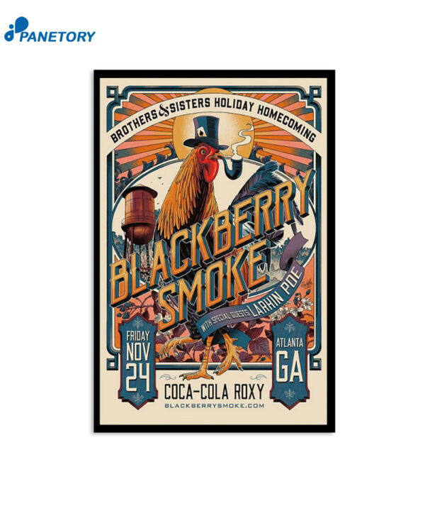 Blackberry Smoke November 24 2023 Coca-Cola Roxy Atlanta Ga Poster