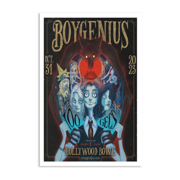 Boygenius Tour Los Angeles Hollywood Bowl Oct 31 2023 Poster