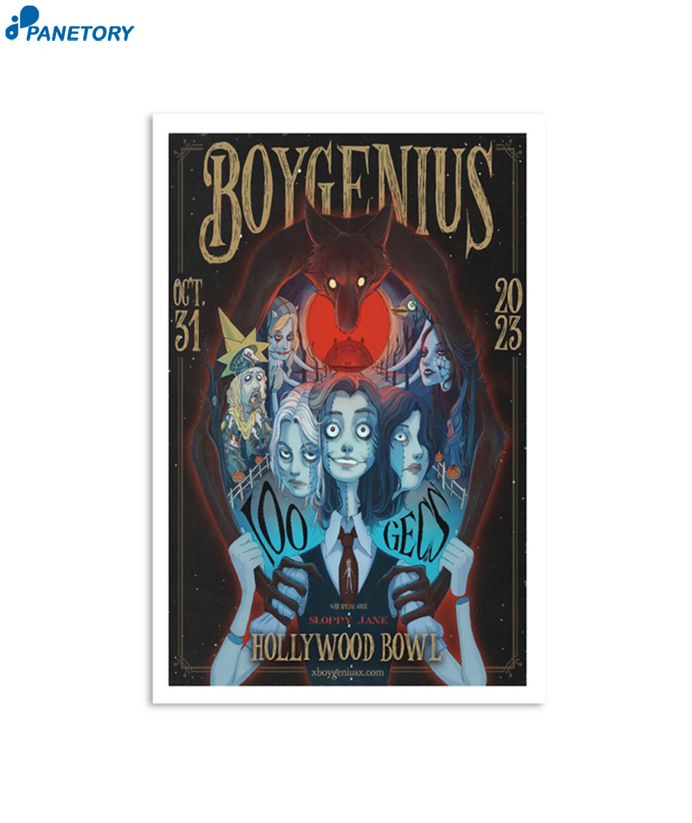 Boygenius Tour Los Angeles Hollywood Bowl Oct 31 2023 Poster